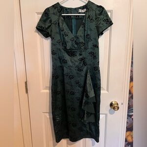 Elegant Green Floral Dress
